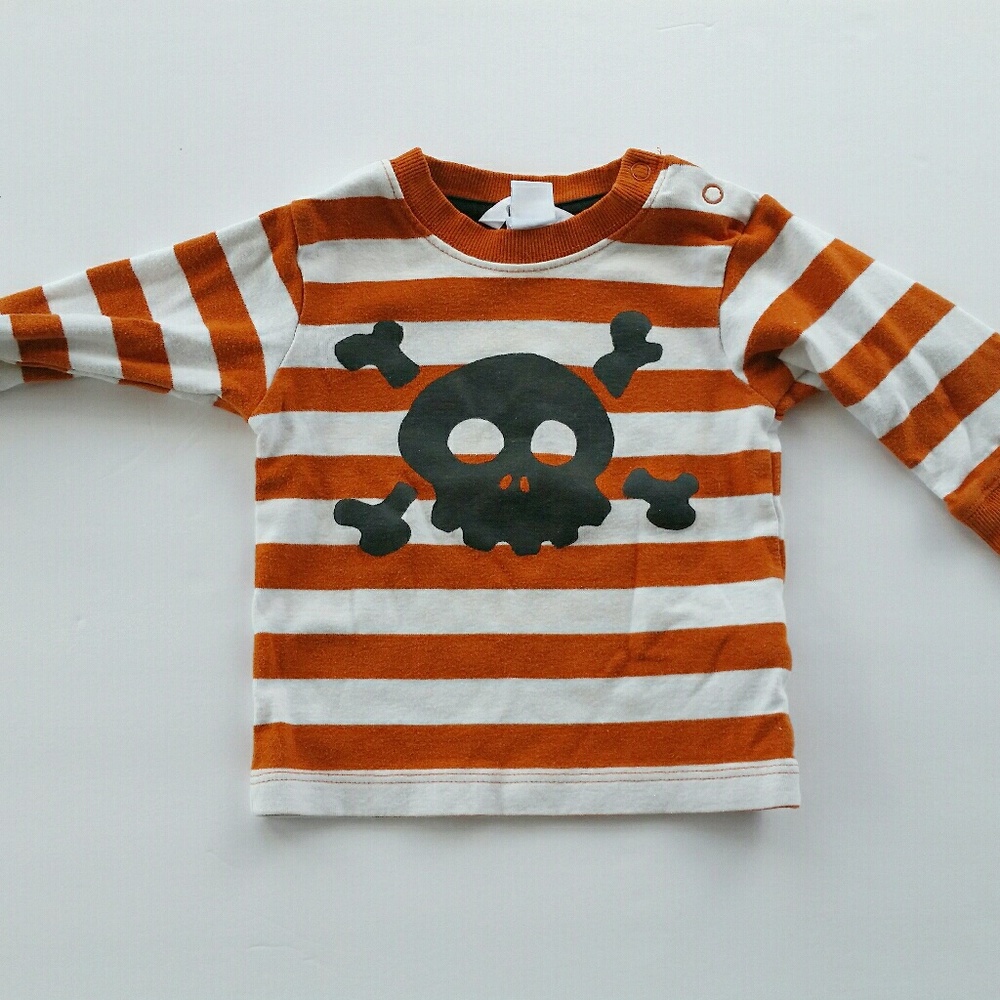 Rust Orange Skull & Crossbones Long Sleeve